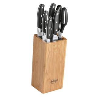 Prix outlet €82,95 - Knife block bamboo “Cuisine” 7 pcs